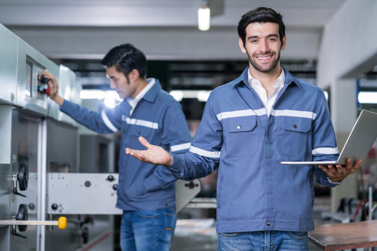 supervisor-manager-male-engineer-worker-wears-uniform-working-hand-use-laptop-stock-checking-store-warehouse-shipping-industrial-team-with-safety-uniform-checking-quantity-product-shelf