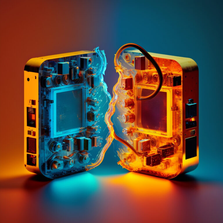 there is a small electronic device with a glowing back